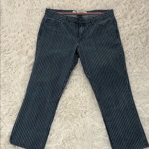 GAP Navy Striped Straight Leg Jeans